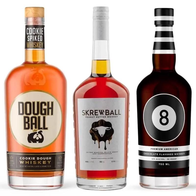 \"The Balls\" Bundle - Skrewball Peanut Butter, 8 Ball Chocolate & Dough Ball Cookie Dough Whiskey