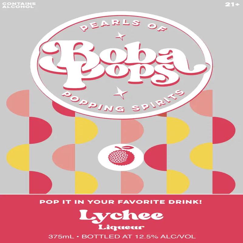 Boba Pops Lychee Liqueur Pearls of Popping Spirits 375mL