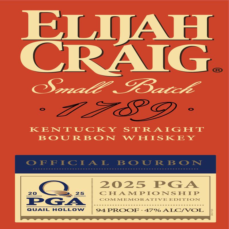 Elijah Craig Small Batch 2025 PGA Championship Kentucky Straight Bourbon Whiskey Limited Edition Commemorative Bottle